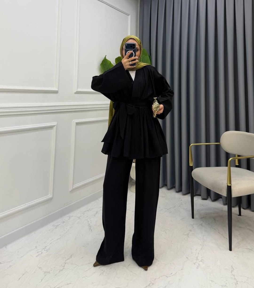 Modest Kimono Set – Belted Tunic & Wide-Leg